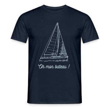 Oh mon bateau ! - T-shirt homme - marine - Devant - AI Model Male 178 light (178cm)