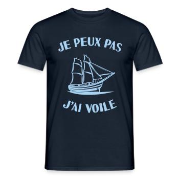 Je peux pas j'ai voile - T-shirt homme - marine - Devant - AI Model Male 178 light (178cm)