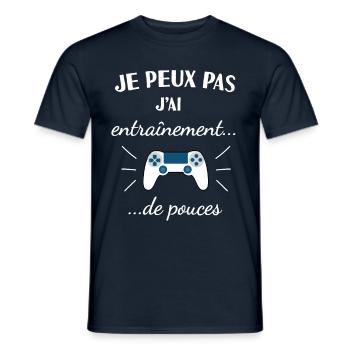 humour jeux vidéos - T-shirt homme - marine - Devant - AI Model Male 178 light (178cm)