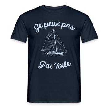 Je ne peux pas j'ai Voile - T-shirt homme - marine - Devant - AI Model Male 178 light (178cm)