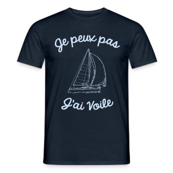 t shirt bateau marine - T-shirt homme - marine - Devant - AI Model Male 178 light (178cm)