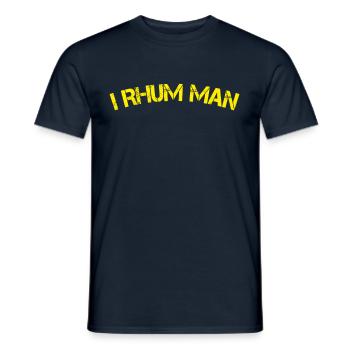 T-Shirt mit Rum - Männer T-Shirt - Navy - Vorne - AI Model Male 178 light (178cm)