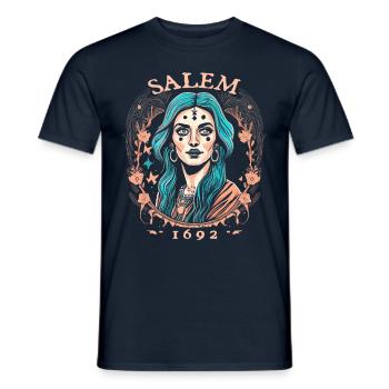 Salem 1692 - Men's T-Shirt - navy - Front - AI Model Male 178 light (178cm)