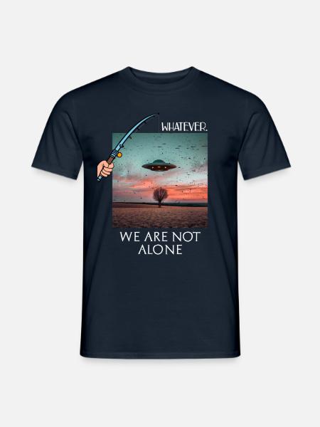 Ufo vi er ikke alene Falsk Ufo med Angel Funny - Mænd T-shirt - marineblå