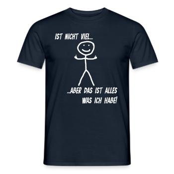 It's not much, but all I've got is middle finger - Men's T-Shirt - navy - Front - AI Model Male 178 light (178cm)