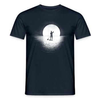 Stand Up Paddling Mann auf SUP Board - Männer T-Shirt - Navy - Vorne - AI Model Male 178 light (178cm)