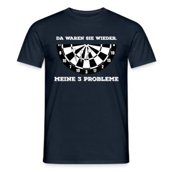 Lustiges Dartshirt "Meine 3 Probleme" - Männer T-Shirt - Navy - Vorne - AI Model Male 178 light (178cm)