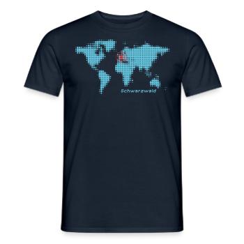 black forest world map - Men's T-Shirt - navy - Front - AI Model Male 178 light (178cm)