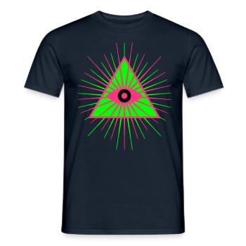 65 All-Seeing Eye of God Triangle Rays - Men's T-Shirt - navy - Front - AI Model Male 178 light (178cm)