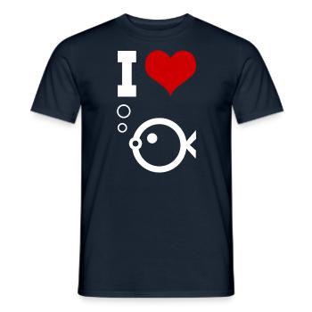J'adore le poisson - T-shirt homme - marine - Devant - AI Model Male 178 light (178cm)