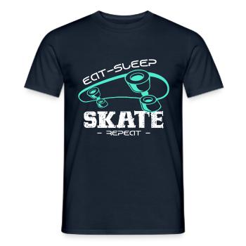 Skateboard - Männer T-Shirt - Navy - Vorne - AI Model Male 178 light (178cm)