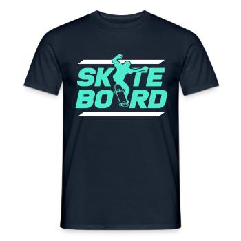 Skateboard - Männer T-Shirt - Navy - Vorne - AI Model Male 178 light (178cm)