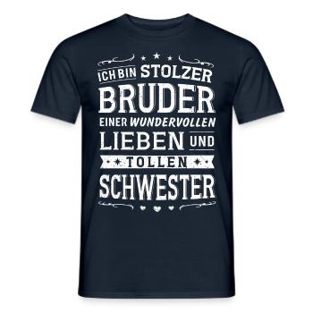 Bruder Stolzer Bruder einer Schwester Geschenk - Männer T-Shirt - Navy - Vorne - AI Model Male 178 light (178cm)