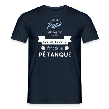 Papa passionné de pétanque/cadeau / fête des pères - T-shirt homme - marine - Devant - AI Model Male 178 light (178cm)