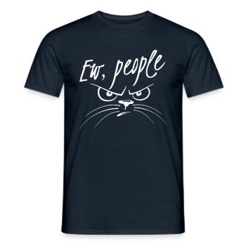 Ew People Cat Katze Katzenliebhaber Geschenk - Männer T-Shirt - Navy - Vorne - AI Model Male 178 light (178cm)