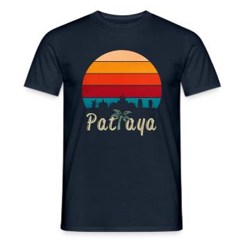 Pattaya Thaïlande Skyline - T-shirt homme - marine - Devant - AI Model Male 178 light (178cm)