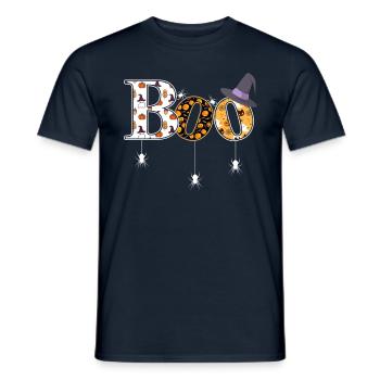 Boo Halloween Spider Witch Hat Witch Disguise - Men's T-Shirt - navy - Front - AI Model Male 178 light (178cm)