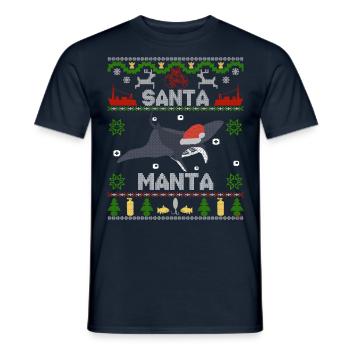 Zander Claus ® The original - Santa Manta - Men's T-Shirt - navy - Front - AI Model Male 178 light (178cm)