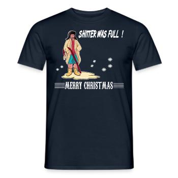 Merry Christmas. Nice presents, toilet was full - Men's T-Shirt - navy - Front - AI Model Male 178 light (178cm)