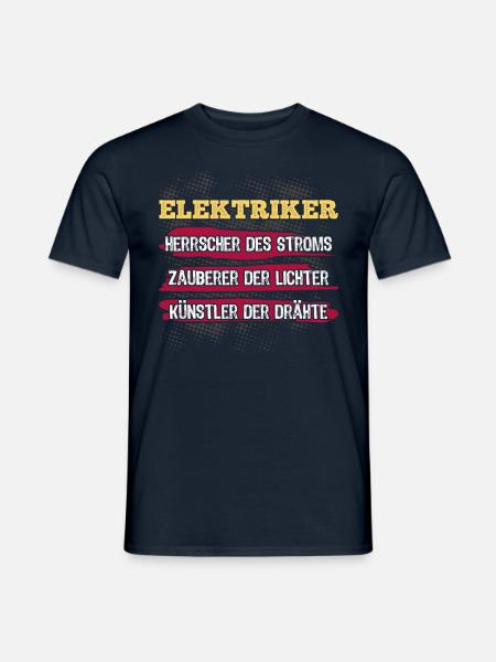 Herrscher des Stroms lustiger Elektriker Spruch - Männer T-Shirt - Navy