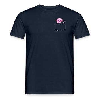 Axolotl in Chest Pocket Pocket Axolotl - Men's T-Shirt - navy - Front - AI Model Male 178 light (178cm)