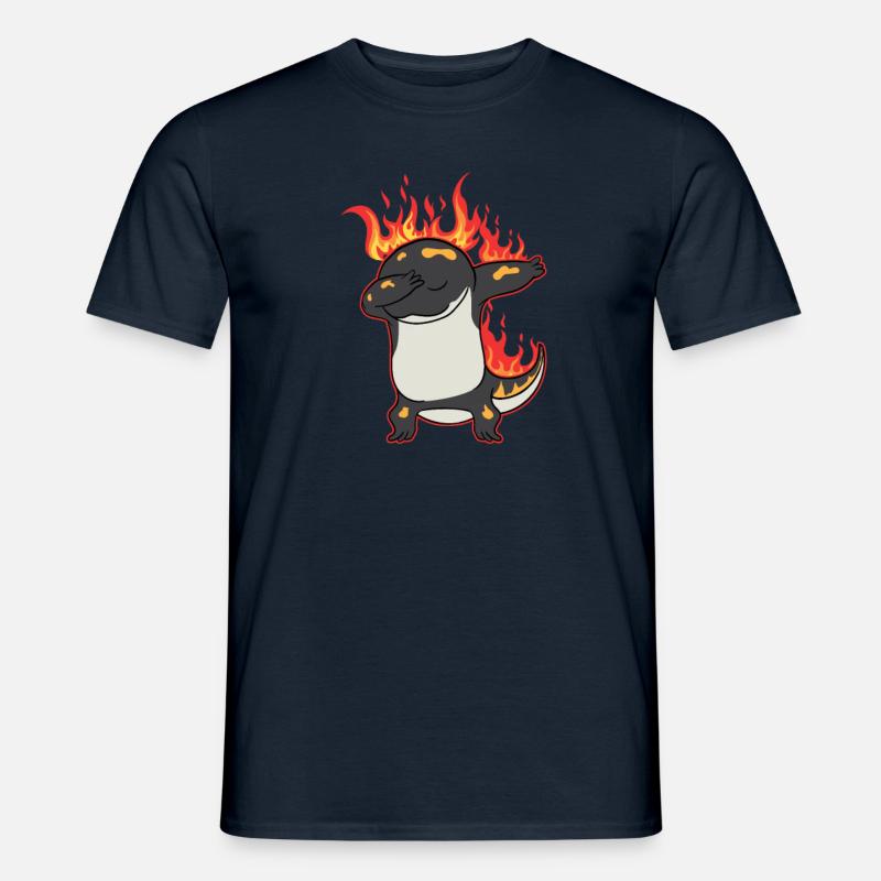 Dabbing Salamander Feuersalamander - Männer T-Shirt - Navy