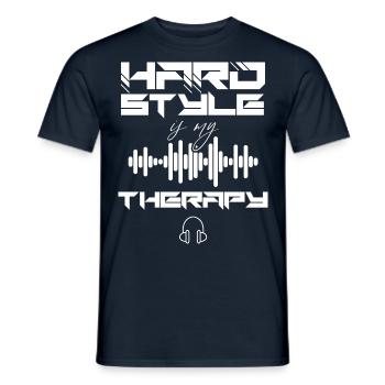 Hardstyle Techno Music Hard Style DJ - Men's T-Shirt - navy - Front - AI Model Male 178 light (178cm)