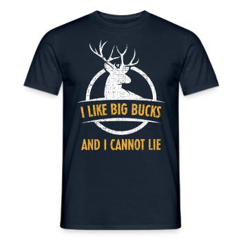 I Like Big Bucks And I Cannot Lie - Männer T-Shirt - Navy - Vorne - AI Model Male 178 light (178cm)