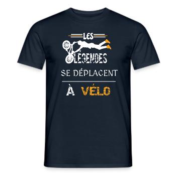 vélo, cadeau - T-shirt homme - marine - Devant - AI Model Male 178 light (178cm)