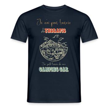 Pas besoin de thérapie, Besoin de mon camping-car - T-shirt homme - marine - Devant - AI Model Male 178 light (178cm)