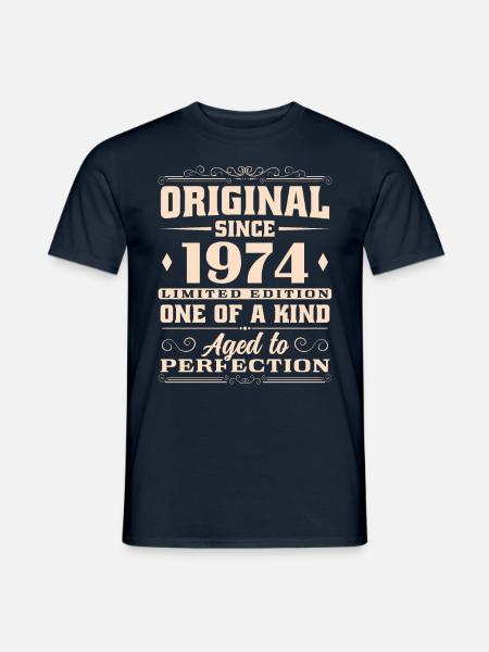 Geboren 1974 Jahrgang Vintage Männer Geburtstag - Männer T-Shirt - Navy