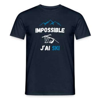 Impossible j'ai ski - T-shirt homme - marine - Devant - AI Model Male 178 light (178cm)