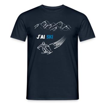 J'ai ski - T-shirt homme - marine - Devant - AI Model Male 178 light (178cm)