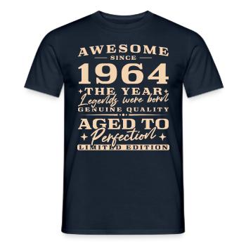 Geboren 1964 Jahrgang Vintage Geburtstag Geschenk - Männer T-Shirt - Navy - Vorne - AI Model Male 178 light (178cm)