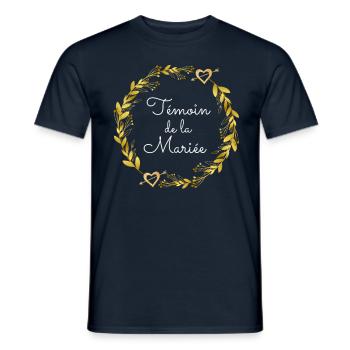 Témoin de la mariée Evjf mariage demoiselle - T-shirt homme - marine - Devant - AI Model Male 178 light (178cm)