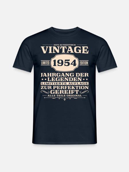 Retro Jahrgang 1954 Vintage Geburtstag - Männer T-Shirt - Navy