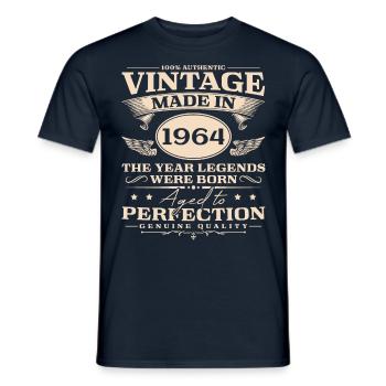 Vintage 1964 Jahrgang 60 Geburtstag - Männer T-Shirt - Navy - Vorne - AI Model Male 178 light (178cm)