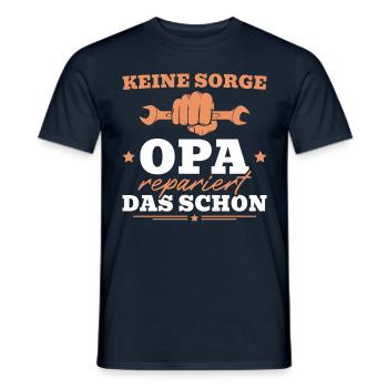 Opa repariert das schon Handwerker - Männer T-Shirt - Navy - Vorne - AI Model Male 178 light (178cm)