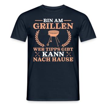Grillen Humor BBQ Grillabend Grill Geschenk - Männer T-Shirt - Navy - Vorne - AI Model Male 178 light (178cm)