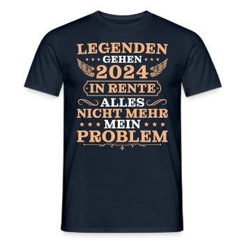 Rentner 2024 Ruhestand Humor Rente - Männer T-Shirt - Navy - Vorne - AI Model Male 178 light (178cm)