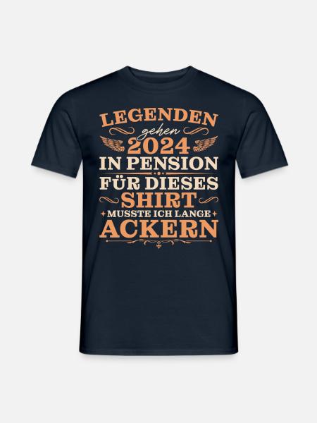 Pensionär 2024 Rentenalter Beamter in Pension - Männer T-Shirt - Navy