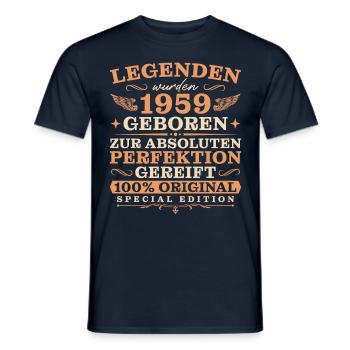 Jahrgang 1959 geboren Retro Geburtstagsgeschenk - Männer T-Shirt - Navy - Vorne - AI Model Male 178 light (178cm)
