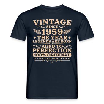 65. Geburtstag Vintage Jahrgang 1959 - Männer T-Shirt - Navy - Vorne - AI Model Male 178 light (178cm)
