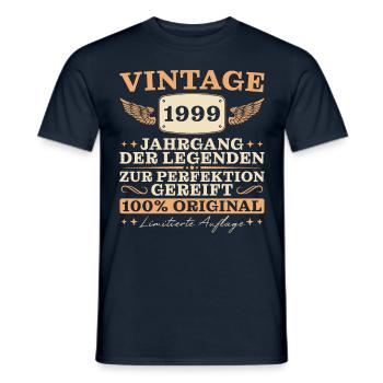 Vintage 1999 Jahrgang Retro Geburtstag - Männer T-Shirt - Navy - Vorne - AI Model Male 178 light (178cm)