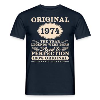 1974 Jahrgang 50 Jahre Vintage 50. Geburtstag - Männer T-Shirt - Navy - Vorne - AI Model Male 178 light (178cm)