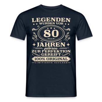 80 Jahre Legende Vintage 80 Geburtstag - Männer T-Shirt - Navy - Vorne - AI Model Male 178 light (178cm)