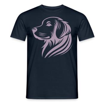Golden Retriever Head Silhouette Minimalist - Men's T-Shirt - navy - Front - AI Model Male 178 light (178cm)