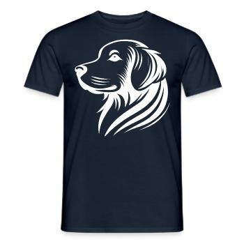 Golden Retriever Head Silhouette Minimalist - Men's T-Shirt - navy - Front - AI Model Male 178 light (178cm)