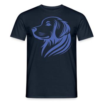 Golden Retriever Head Silhouette Minimalist - Men's T-Shirt - navy - Front - AI Model Male 178 light (178cm)