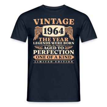 Vintage 1964 Jahrgang 60 Geburtstags - Männer T-Shirt - Navy - Vorne - AI Model Male 178 light (178cm)